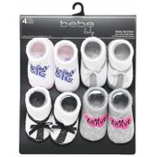 Wholesale - 4pk BEBE INFANT DREAM BIG QTR SOCKS 2 ASST SIZE, UPC: 193159165536